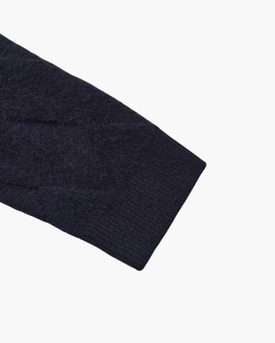 Heritage Diamond Knit Zip Cardigan