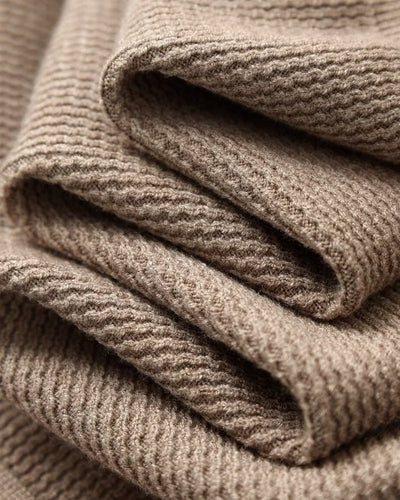 Textured Knit Polo Sweater