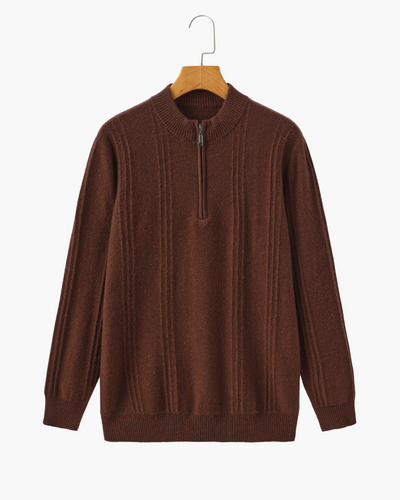 100% Cashmere Ribbed Half Zip