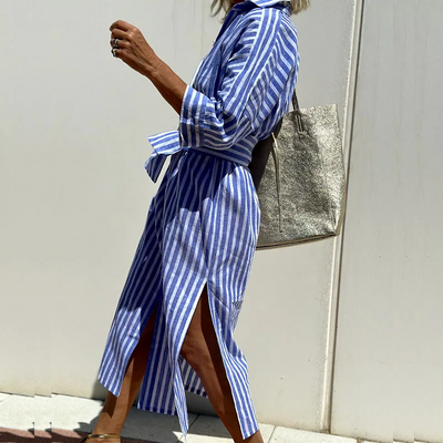ELLE STRIPED DRESS SHIRT
