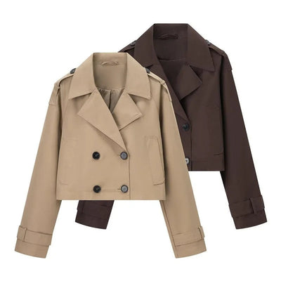 Celina Cropped Trench Coat Jacket