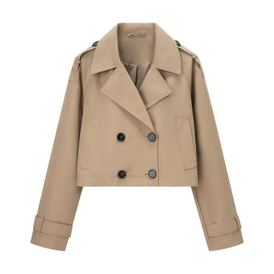 Celina Cropped Trench Coat Jacket